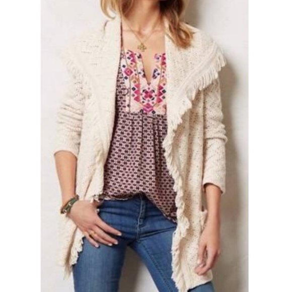 Anthropologie Sweaters - ANGEL OF THE NORTH Chevron Cable Knit Cardigan